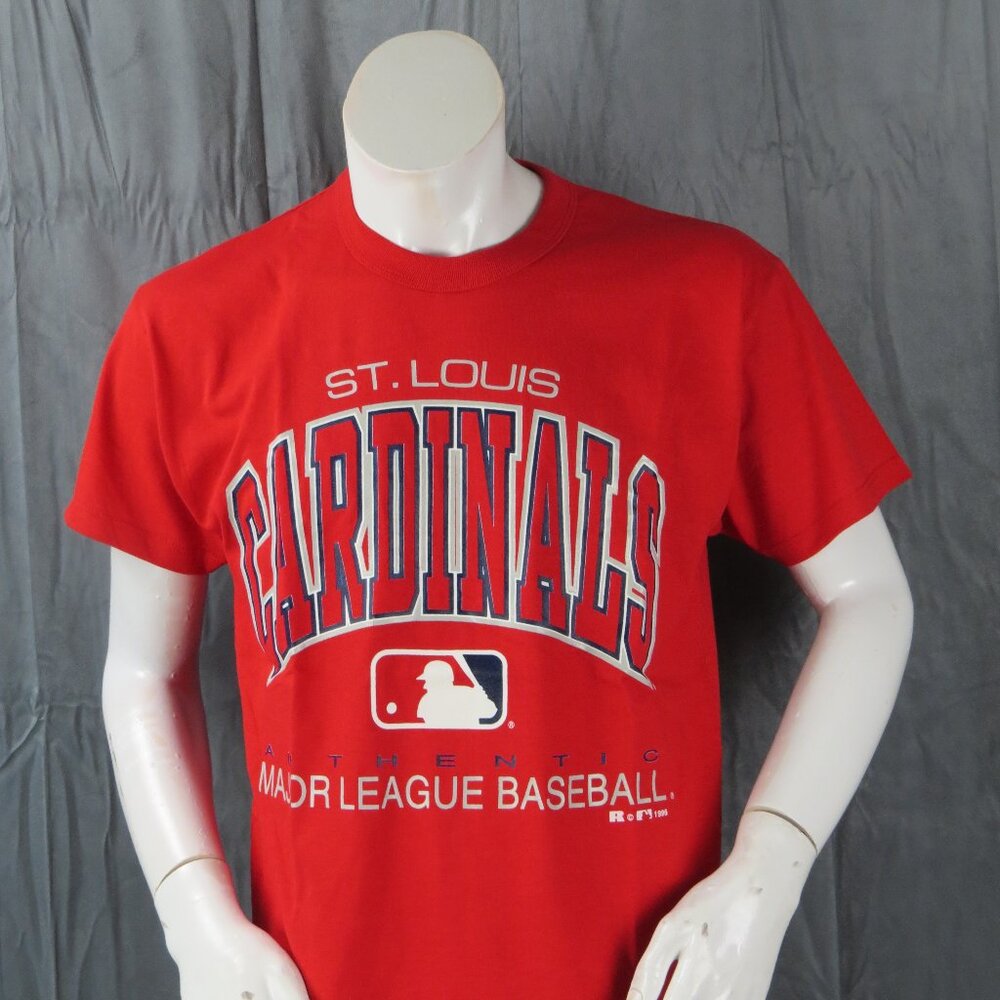 St Louis Cardinals Shirt (VTG) - Type Set Script by Russell Athleitc-Mens Medium
